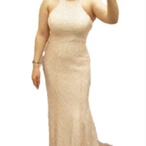 Beautiful R & M Richards Nightway Blush/Ivory Gown